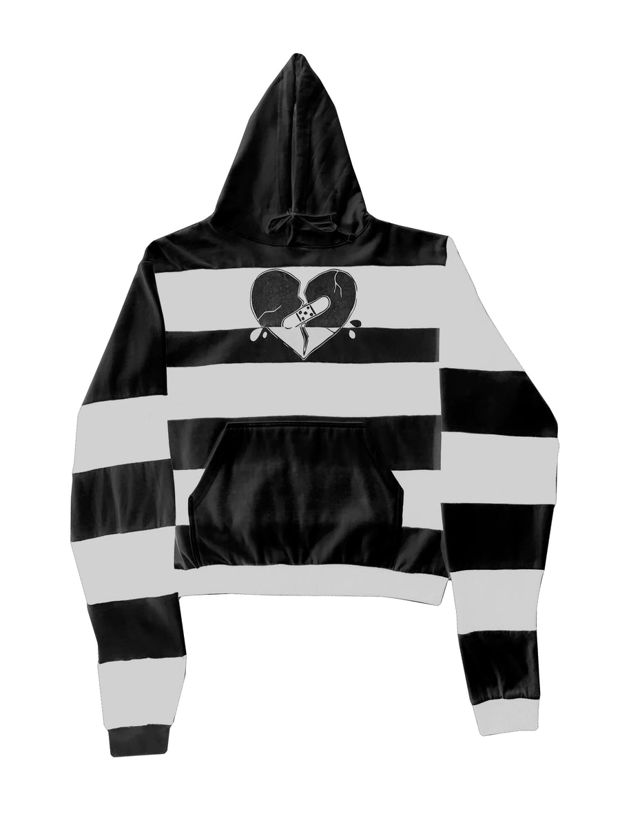 Broken Heart Striped Hoodie – Whatever 21