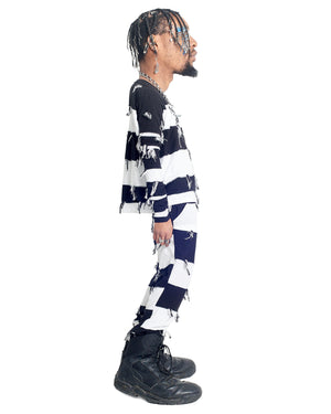 Striped Reconstructed Joggers