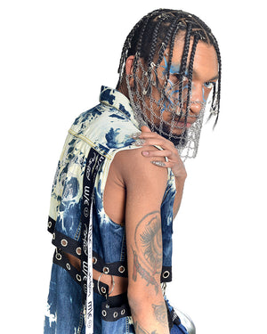 Rave Trash Acid Wash Convertible Vest