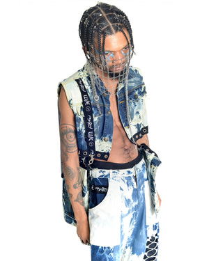 Acid-Wash Zip-Off Backpack Pants