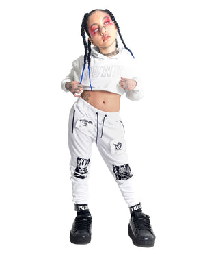 PUNK Crystal Hoodie Sweatsuit Combo (Crop or full length zipup hoodie)