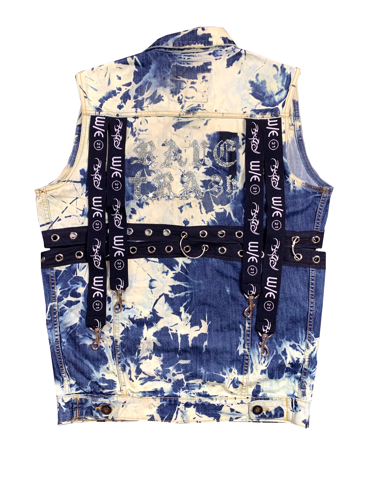 Rave Trash Acid Wash Convertible Vest