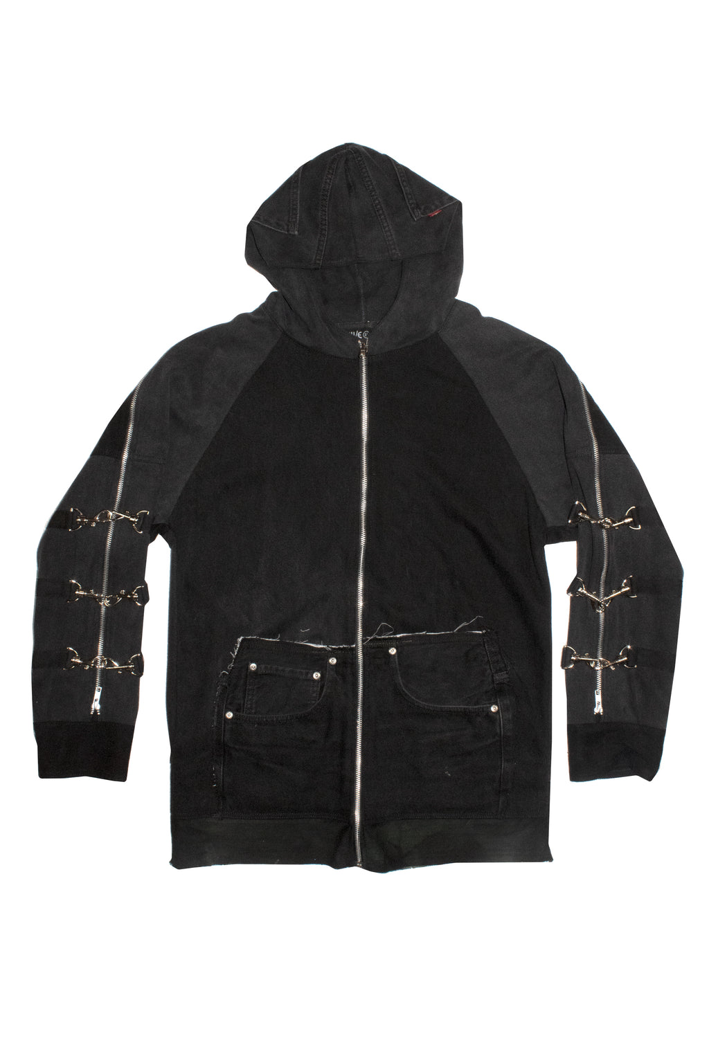 Black Denim Strap Jacket