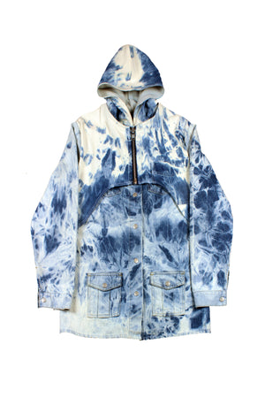 Acid Wash Double Layer Hooded Jacket